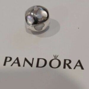 Authentic Pandora *Retired* Love Me Mother of Pearl Hearts Charm 790398MPW
